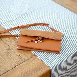 NWT ♡ Cognac Clutch with Opt. Long Strap, ON SALE!